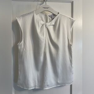 White Nine West twist front blouse